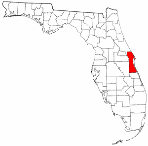 Brevard County Florida location in the State of Florida with a population of 555,697 as April 2009